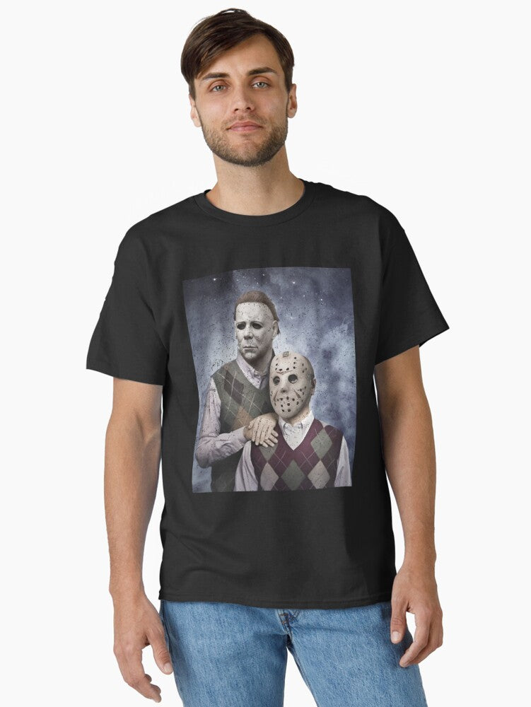 Myers and Jason Voorhees Step Brothers Funny Horror Movie Characters Halloween Classic T Shirt T Shirt US Market