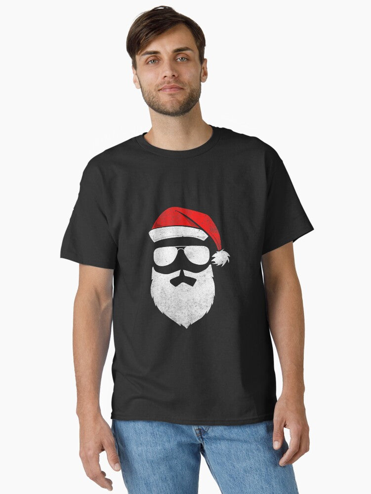 Funny Santa Claus Face Sunglasses With Classic Shirt T Shirt Gift Ready