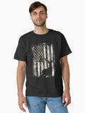 Camo US Flag Deer Elk Buck Camoflage Hunting Hunter Dad Classic T-Shirt T-Shirt | Viral Style | High Demand Item