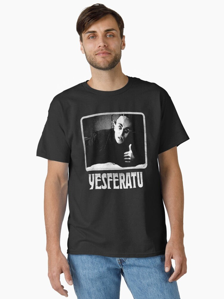 Yesferatu funny Nosferatu positive goth horror lover gift meme Classic T-Shirt | Premium Unisex T-Shirt, Trending Graphic Tee