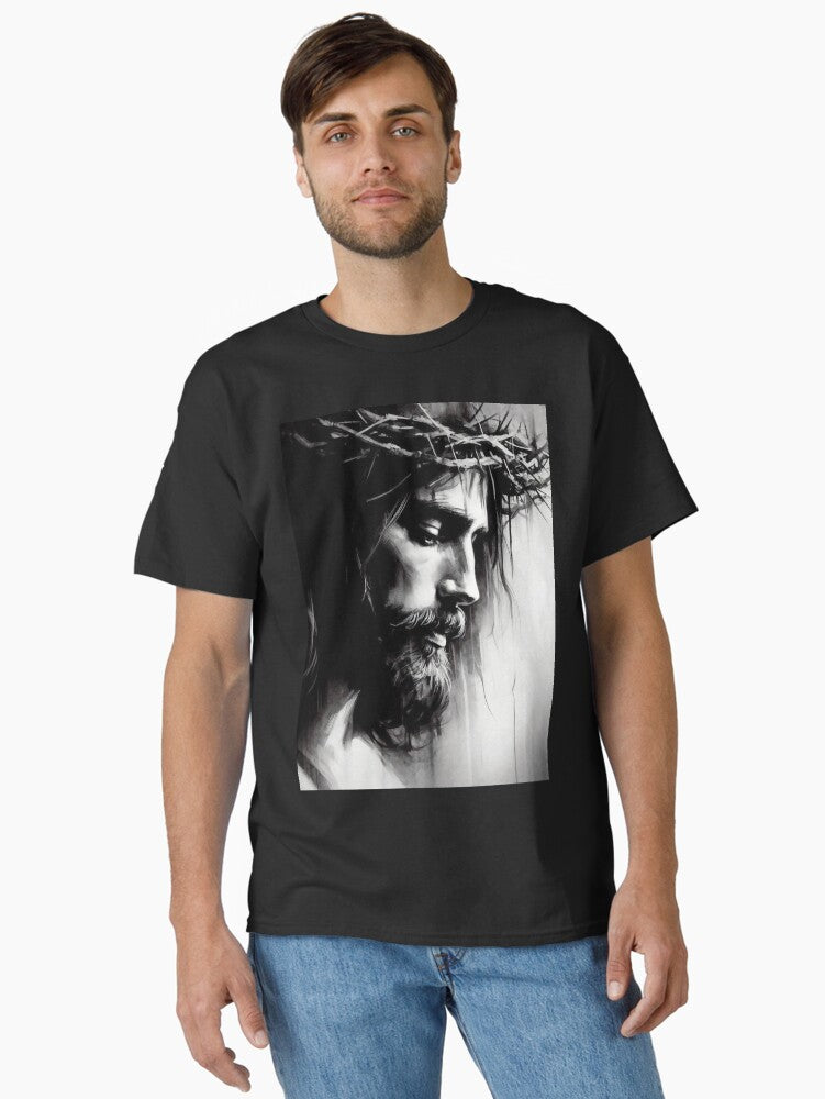 Jesus Christ Black and White XXVI Classic Shirt T Shirt Clean Design