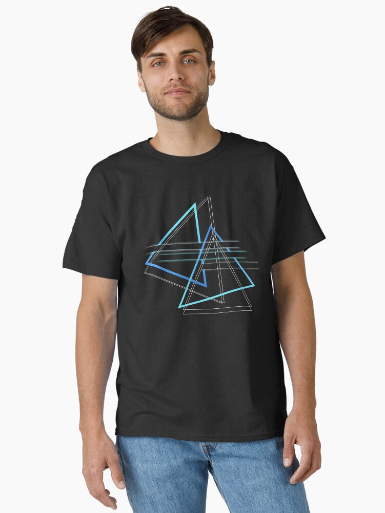 Geometric triangle minimalist blue black Classic Shirt T Shirt Minimal Style
