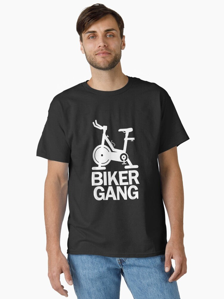 Biker Gang Funny Spin Saying Gym Workout Spinning Class Biker Classic T Shirt T Shirt Premium Print Everyday Wear