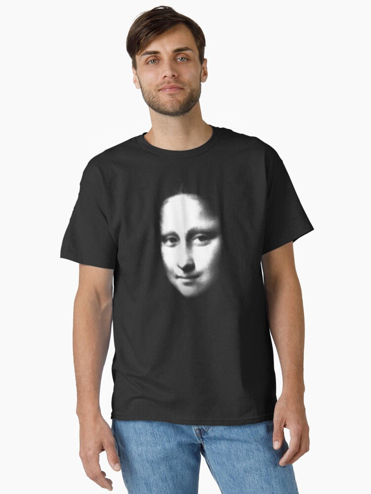 Mona Lisa Halftone Face Classic T Shirt T Shirt Comfort Fit Best Seller Look