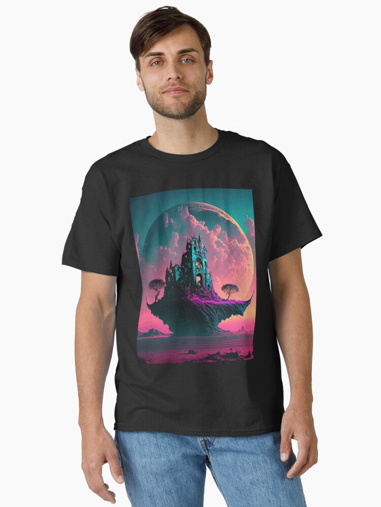 Retro Futuristic Synthwave Planet in the Cosmos Classic T-Shirt | Premium Unisex T-Shirt, Trending Graphic Tee