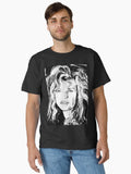 Kim retro Popart portrait illustration black and white Classic T Shirt T Shirt Premium Print Daily Wear