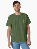 Golden Brushstroke Cross Christian Faith Symbol Classic Shirt T Shirt US Market