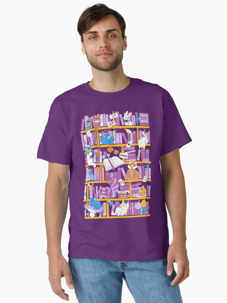 Library in Wonderland Classic T Shirt T Shirt High Search Demand Daily Comfort