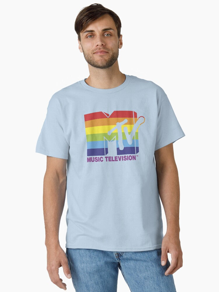 MTV Pride Music Television Rainbow Logo Classic T Shirt T Shirt Comfort Fit Pop Art Style