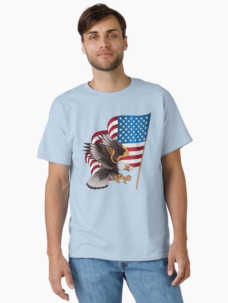bald eagle usa american flag eagle Classic Shirt T Shirt Premium Quality