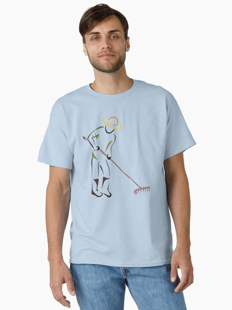 Farmer with garden rake Design