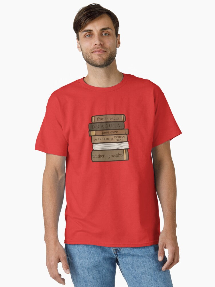 Gothic Book Stack Classic T Shirt T Shirt Best Seller Look Fan Favorite