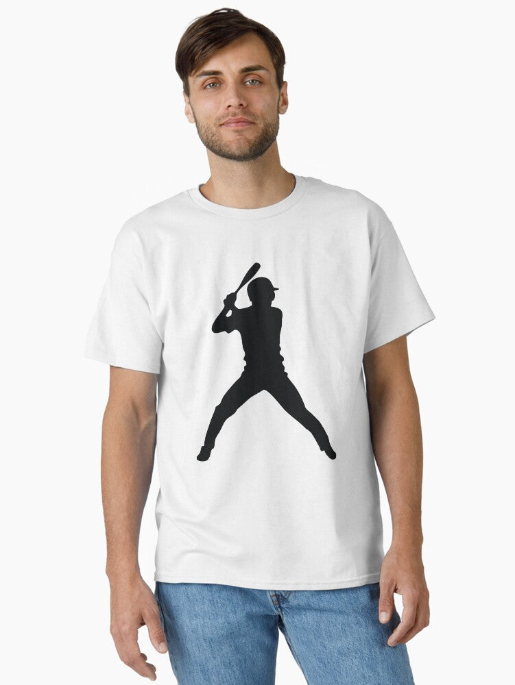 Baseball Player Silhouette Classic T Shirt T Shirt Comfort Fit Fan Favorite