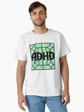 ADHD Stained Glass Typography – Green Abstract Neurodivergent Art Classic T-Shirt