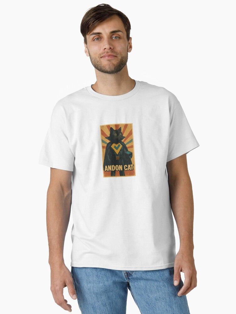 Andon Cat Retro Superhero T Shirt T Shirt Classic T Shirt