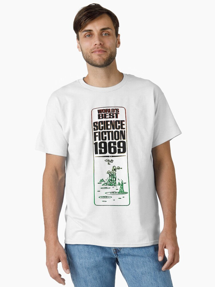 Worlds Best Science Fiction 1969 - Vintage Retro Art Classic T-Shirt | Premium Unisex T-Shirt, Trending Graphic Tee