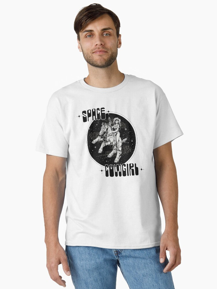 Space Cowgirl B W Text Classic T-Shirt | Premium Unisex T-Shirt, Trending Graphic Tee