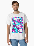 Blue and purple Camo pattern digital Camouflage Classic T Shirt T Shirt Viral US Style High CTR Pick