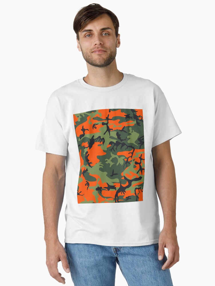 orange and green camo Classic T Shirt T Shirt Premium Quality Streetwear Essential