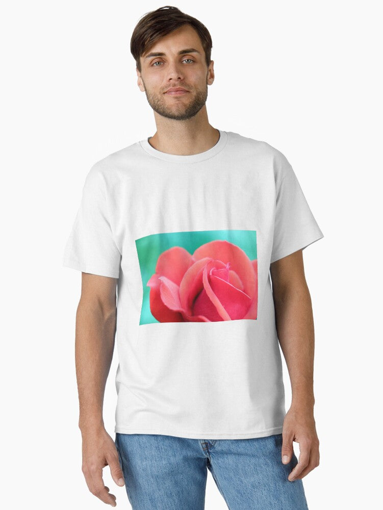 red rose flower close up spring season Classic T Shirt T Shirt Minimal Style
