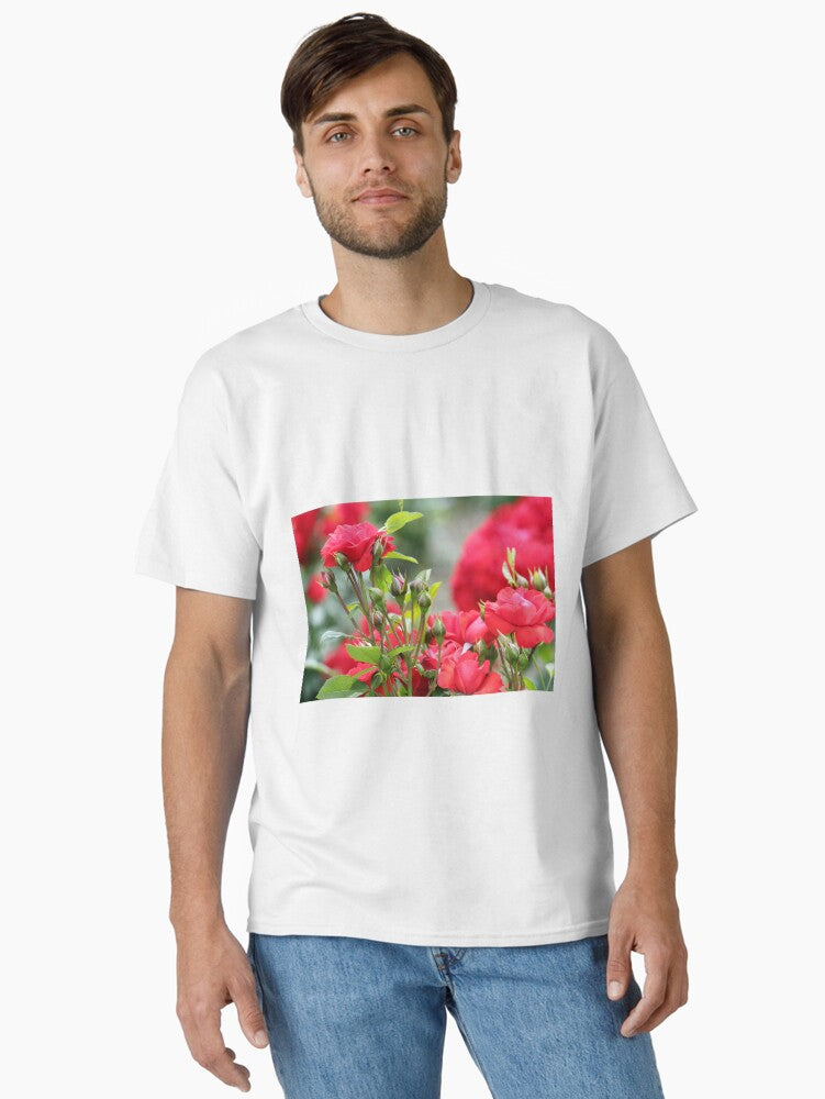 roses nature spring scene Classic T Shirt T Shirt US Market