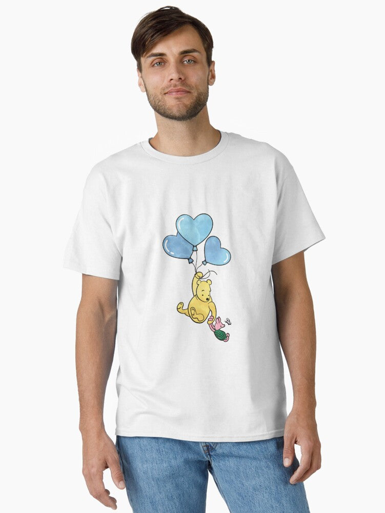 Classic Winnie The Pooh Valentine Bear Blue Heart Balloons Classic Shirt T Shirt Minimal Style