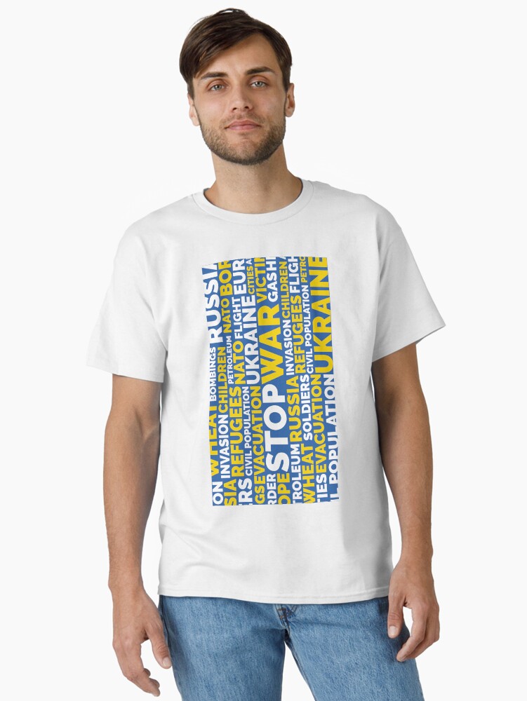 Stop War Ukraine Classic Shirt T Shirt Everyday Wear