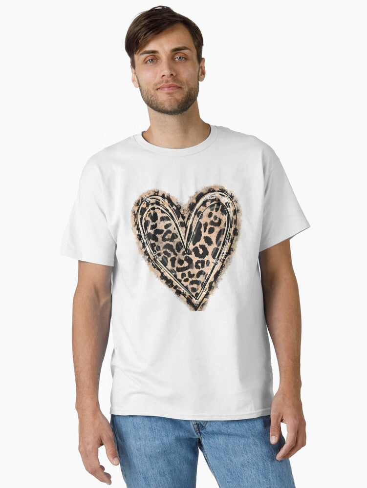 Leopard Print Valentines Day Valentines Day For Woman Heart Cute Valentine Valentines Day Gift Classic Shirt T Shirt US