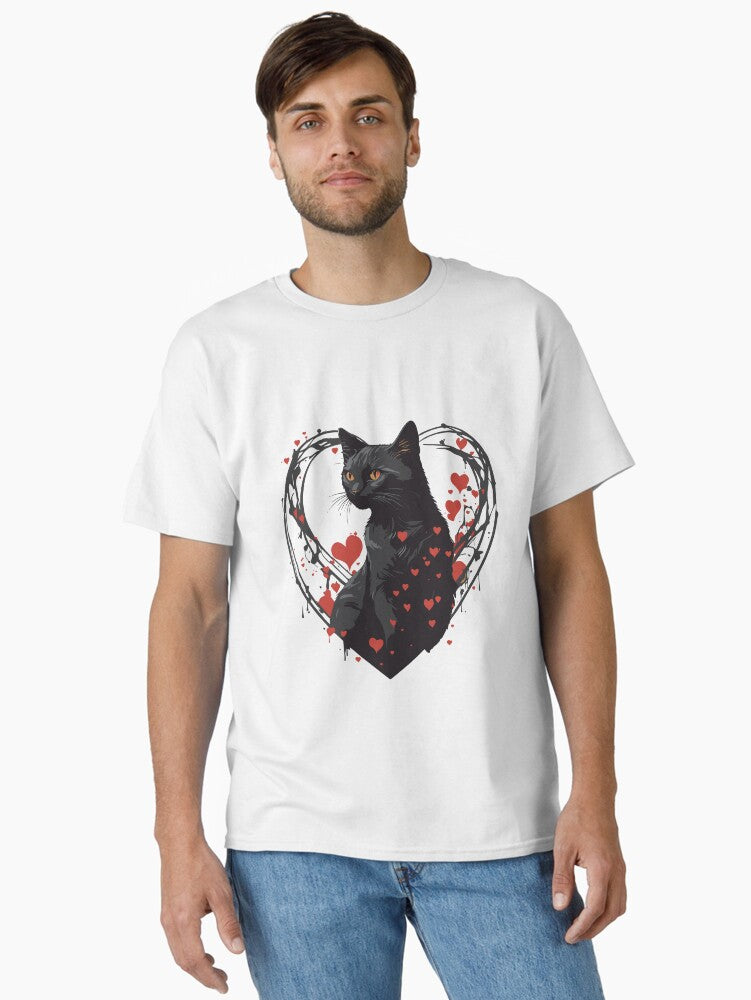 Cat Heart Valentines Day Classic Shirt T Shirt Minimal Style
