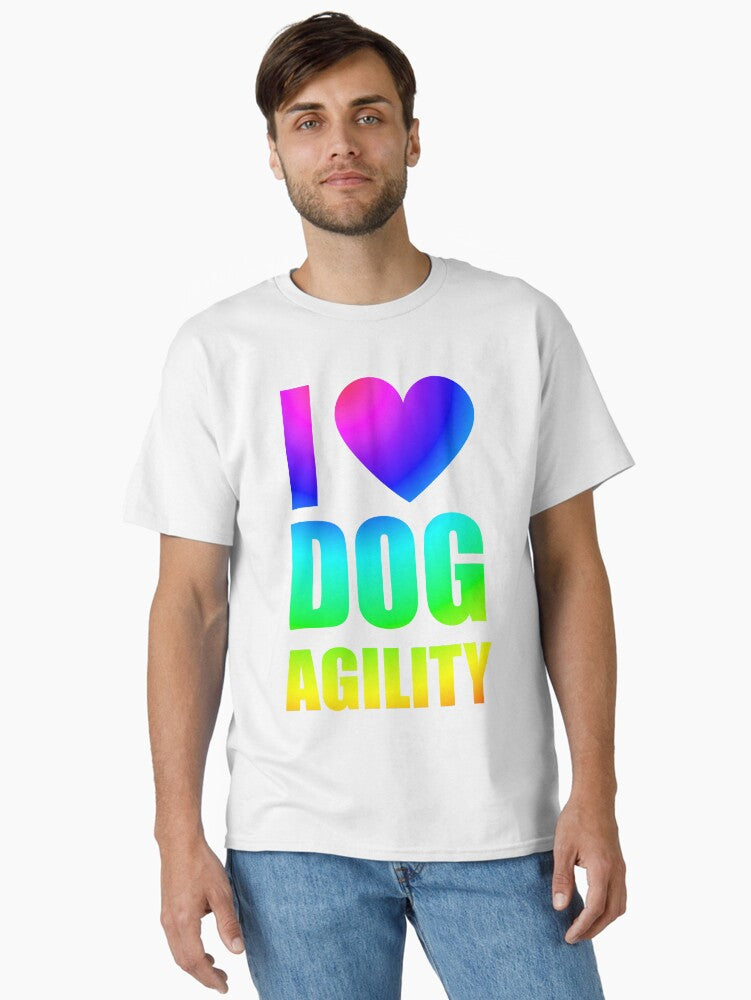 I Love Dog Agility In Multicolored Gradient