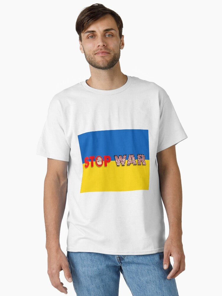 Stop War Ukraine national country flag Classic Shirt T Shirt US Market