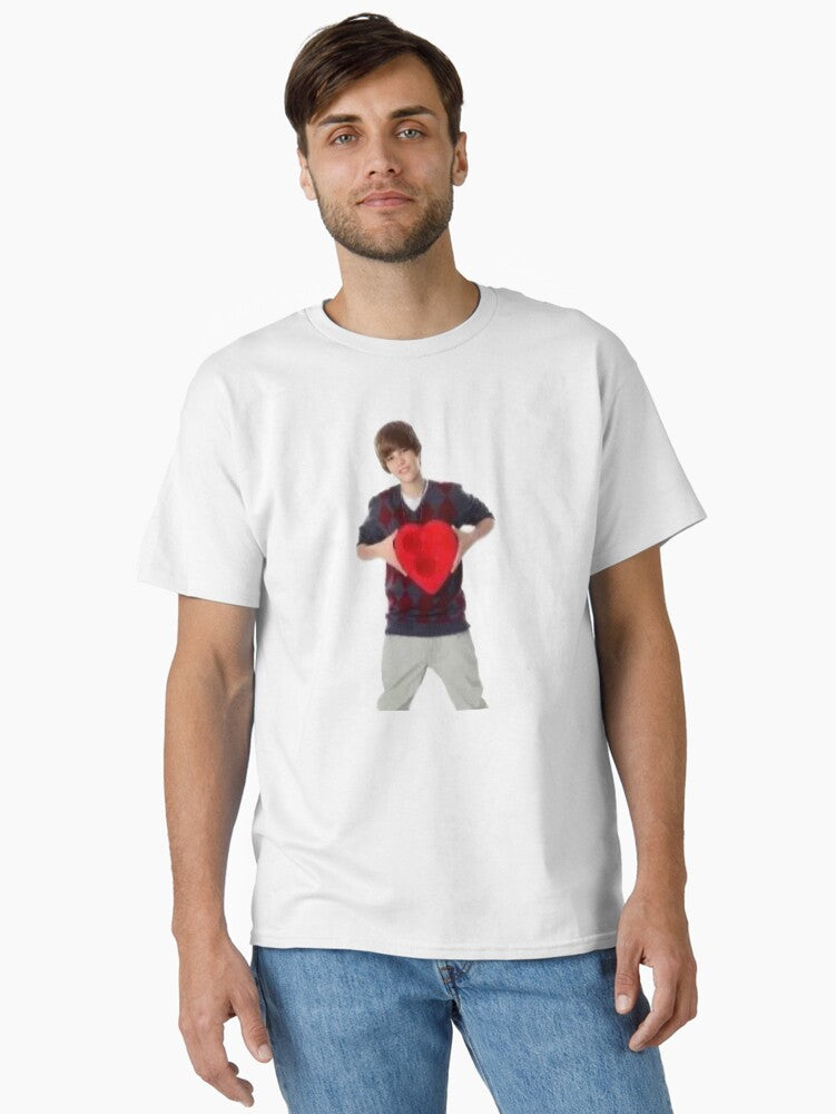 Justin bieber heart Classic Shirt T Shirt Minimal Style