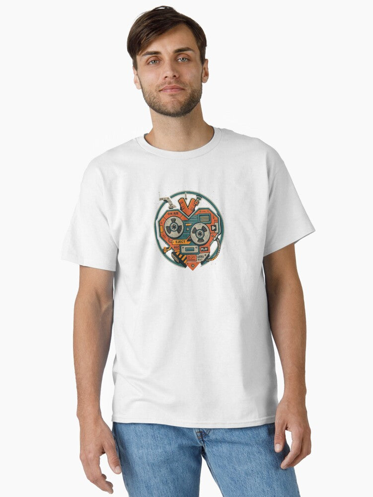 Machine Heart Cassette retro-Furutism editon Classic T-Shirt | Premium Unisex T-Shirt, Trending Graphic Tee