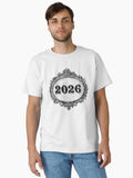Black and white engraved 2026 Classic T Shirt T Shirt High Search Demand Daily Wear