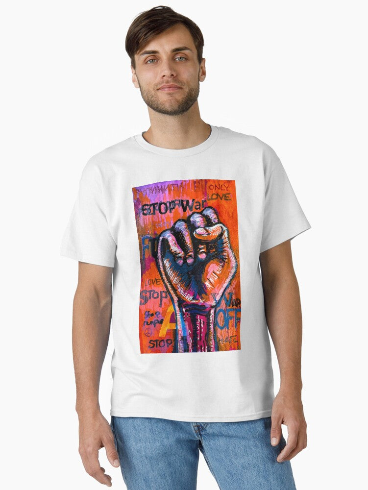 STOP ABUSE Classic Shirt T Shirt Peace Message