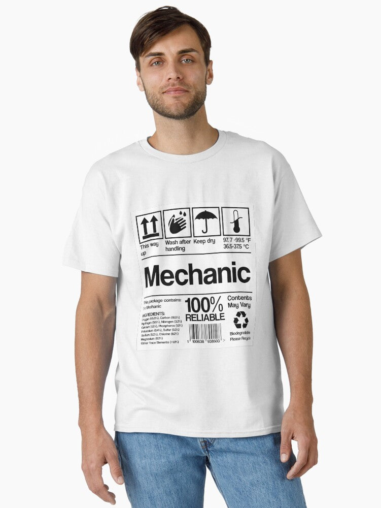 Car Mechanic funny packaging label Classic T Shirt T Shirt High Search Demand Fan Favorite