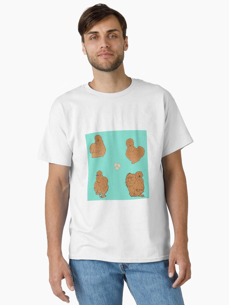 Buff Silkie Chicken Pattern Seafoam