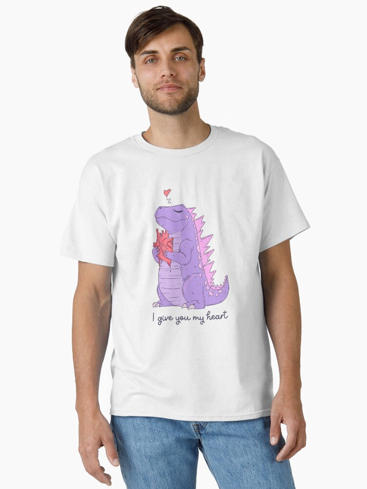 I Give You My Heart love dinosaur Classic Shirt T Shirt Clean Design