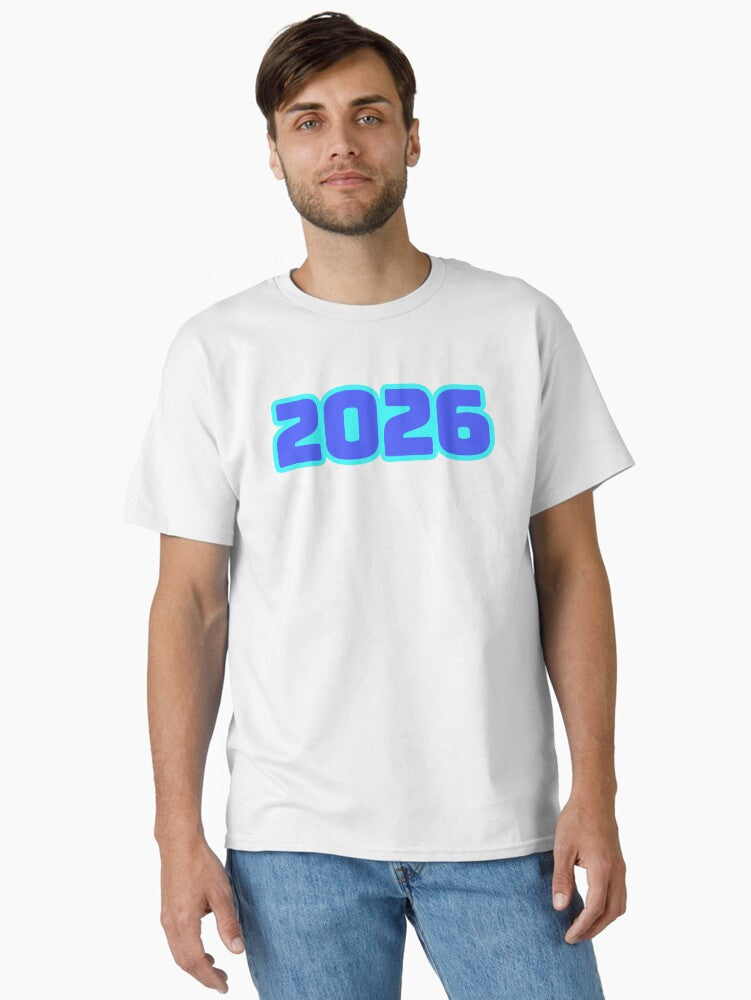 2026 Bold Blue Outline Typography Classic T Shirt T Shirt Trending US Gift Ready