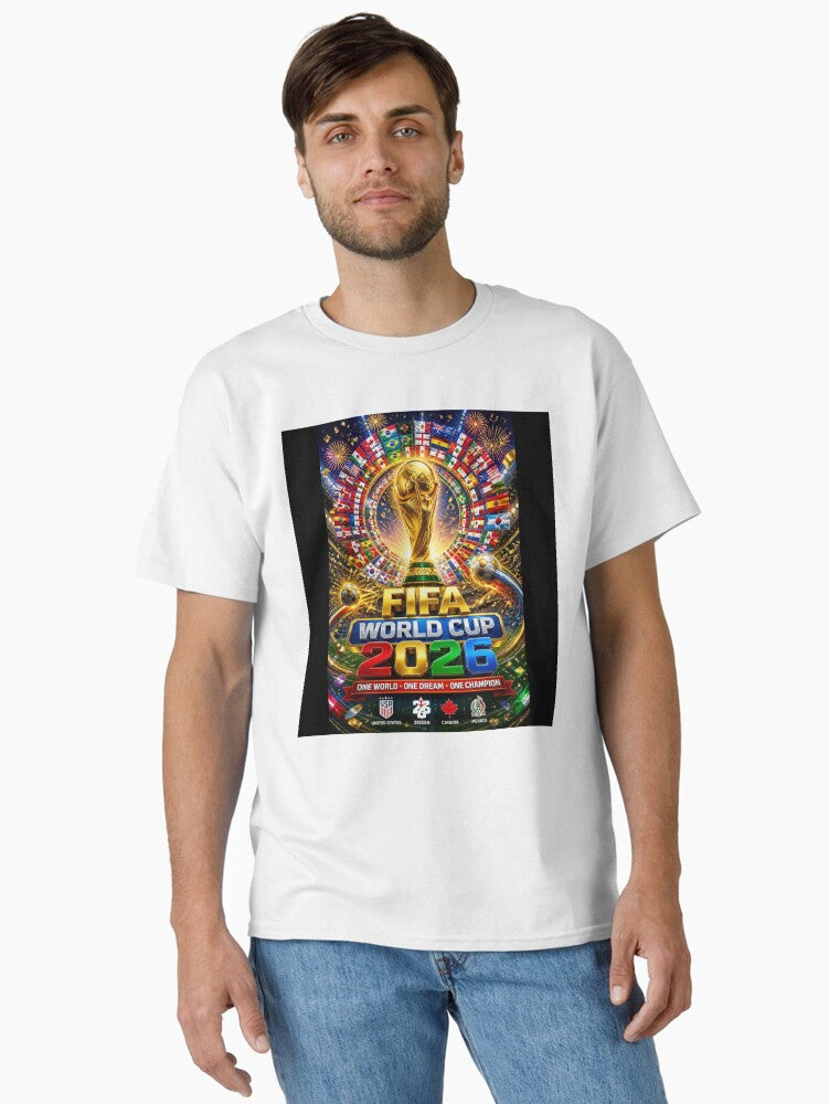 FIFA World Cup 2026 Trophy Celebration â€“ One World One Dream One Champion Soccer Fan Art Classic T-Shirt