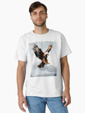 Majestic American Bald Eagle Descending from Stormy Skies Classic Shirt T Shirt Clean Design