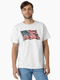 Vintage Retro Comic Styled Patriotic American Flag Classic T Shirt T Shirt Comfort Fit Fan Favorite