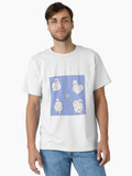 White Silkie Chicken Pattern Blue