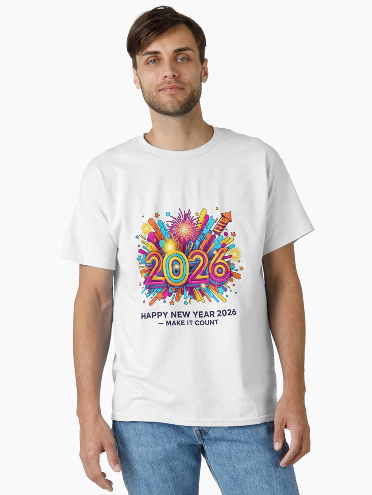 Happy New Year 2026 Pop Art Celebration Design Classic T Shirt T Shirt Streetwear Style New Year Trend