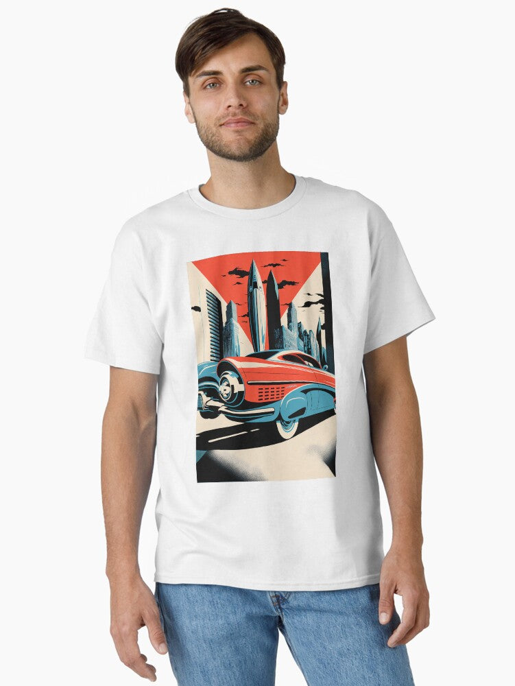 Future Retro City Living 2 Classic T-Shirt | Premium Unisex T-Shirt, Trending Graphic Tee