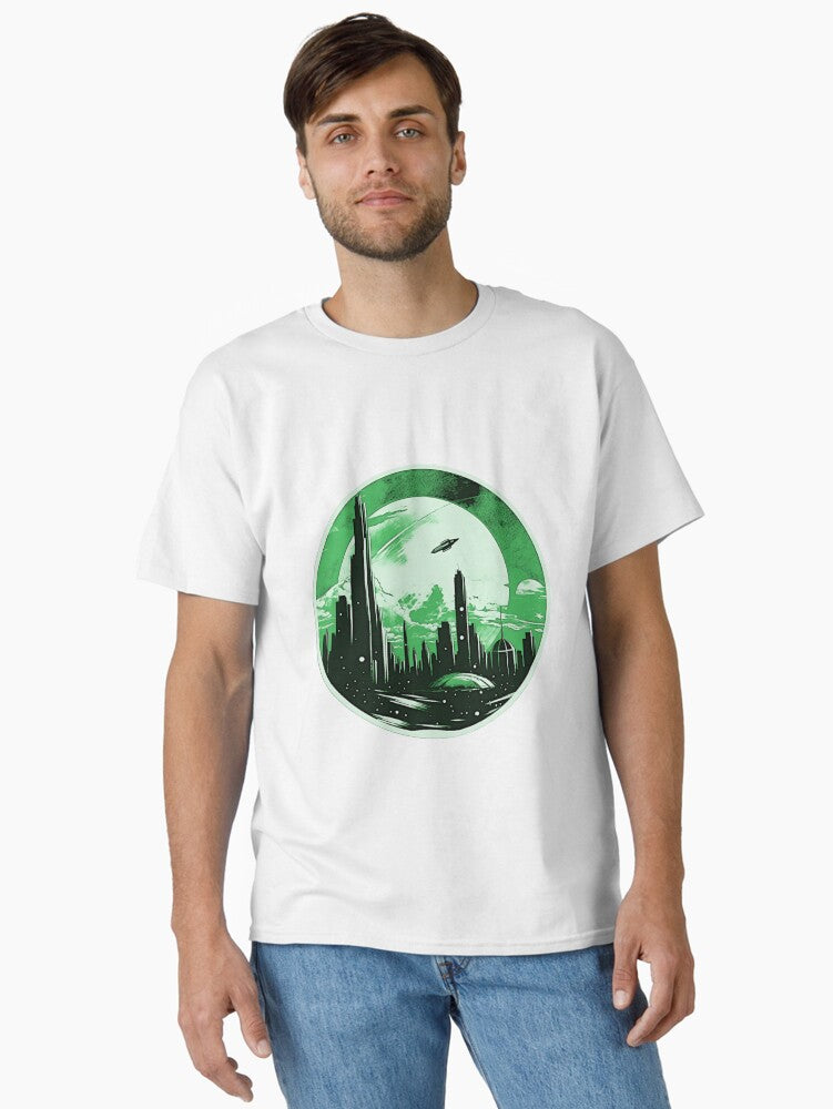 Living On Mars Sci-fi Classic T-Shirt | Premium Unisex T-Shirt, Trending Graphic Tee