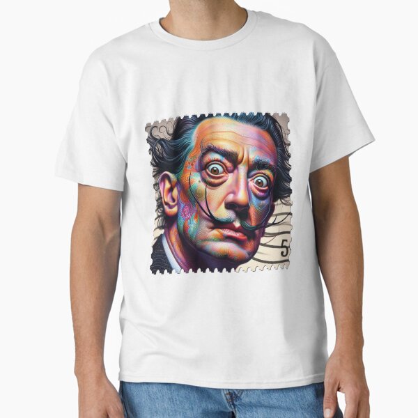 Portrait of Salvador Dali post stamp Classic T-Shirt for Sale by AiPoliviosArt