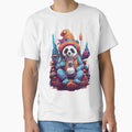 Panda Bear Psychedelic Art Music Festival Forest Mushrooms Classic T-Shirt by LuminOrb