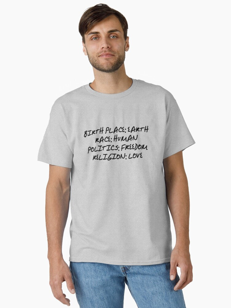 One World Freedom Life Humanty quote Classic Shirt T Shirt US Market