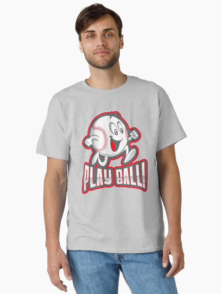 Play Ball Happy Baseball Classic T Shirt T Shirt Premium Print Hot Right Now